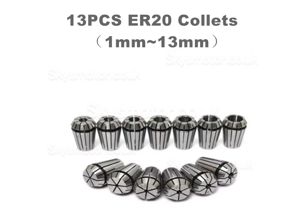 3KW 220V/380V Air Cooled Spindle Motor Kit GDZ80X73-3 + H100-3.7 with Spindle Drives & 13Pcs ER20 Collets